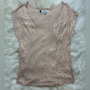 Rose Gold Leopard Top XS by Jennifer Lopez